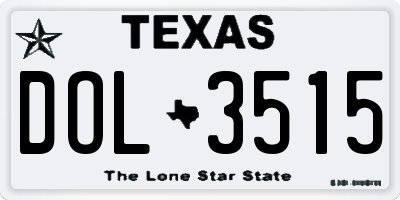 TX license plate DOL3515