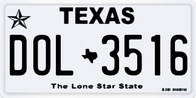 TX license plate DOL3516