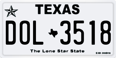 TX license plate DOL3518