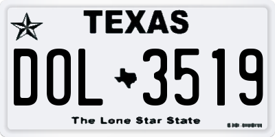 TX license plate DOL3519