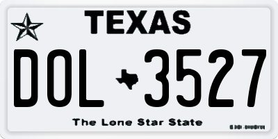 TX license plate DOL3527