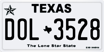 TX license plate DOL3528