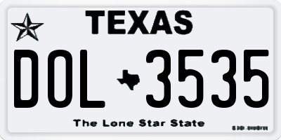 TX license plate DOL3535
