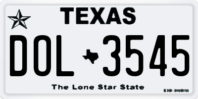 TX license plate DOL3545