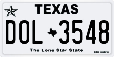TX license plate DOL3548