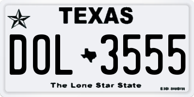TX license plate DOL3555
