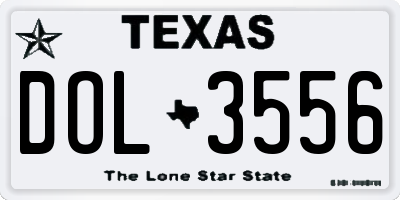 TX license plate DOL3556