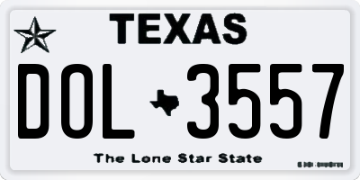TX license plate DOL3557