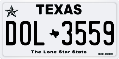 TX license plate DOL3559