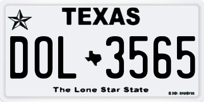 TX license plate DOL3565