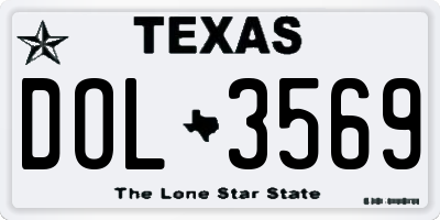 TX license plate DOL3569