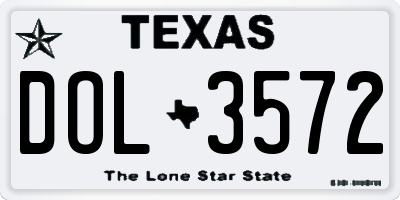 TX license plate DOL3572