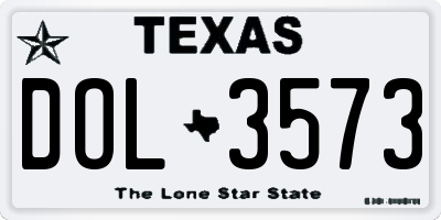 TX license plate DOL3573