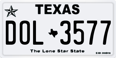 TX license plate DOL3577