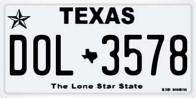 TX license plate DOL3578