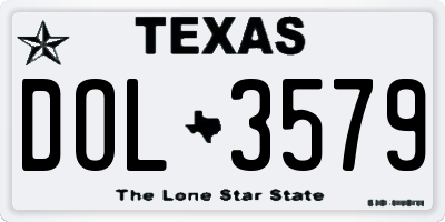 TX license plate DOL3579