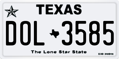 TX license plate DOL3585