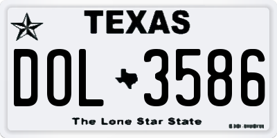 TX license plate DOL3586