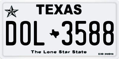TX license plate DOL3588