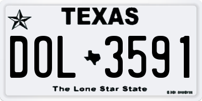 TX license plate DOL3591