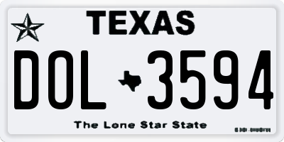 TX license plate DOL3594