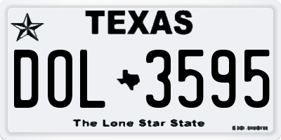 TX license plate DOL3595