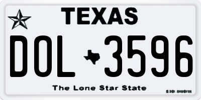 TX license plate DOL3596