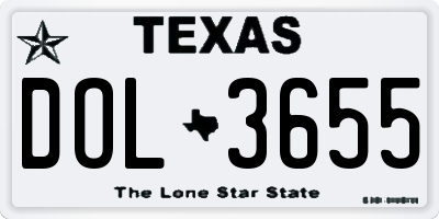 TX license plate DOL3655