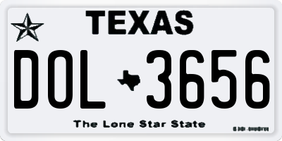 TX license plate DOL3656