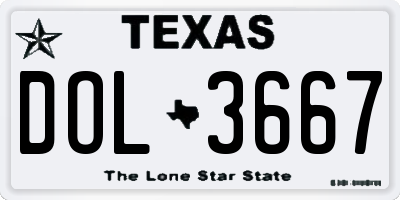 TX license plate DOL3667