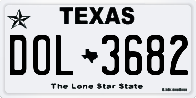 TX license plate DOL3682