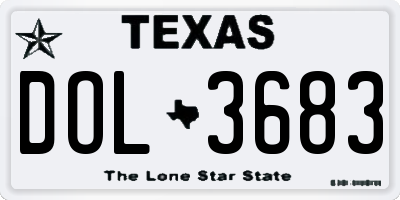TX license plate DOL3683