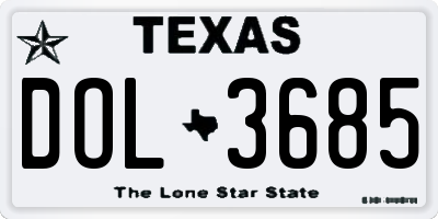 TX license plate DOL3685