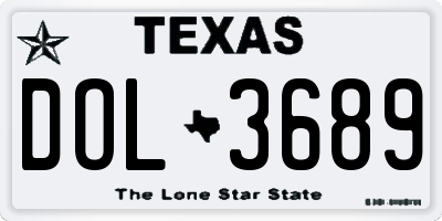 TX license plate DOL3689