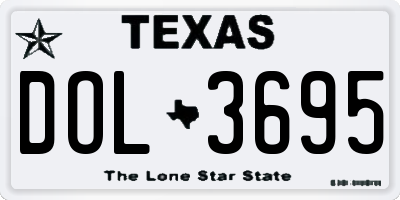 TX license plate DOL3695
