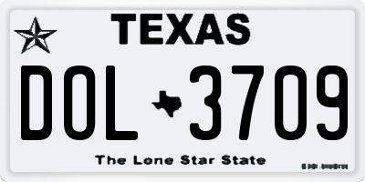 TX license plate DOL3709