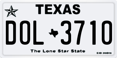 TX license plate DOL3710