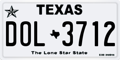 TX license plate DOL3712