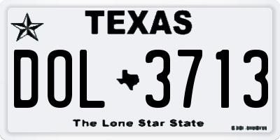 TX license plate DOL3713