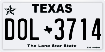 TX license plate DOL3714