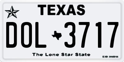 TX license plate DOL3717