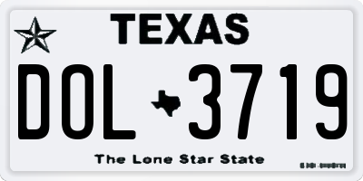 TX license plate DOL3719