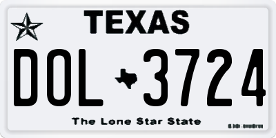 TX license plate DOL3724