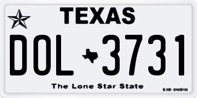 TX license plate DOL3731