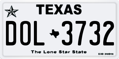 TX license plate DOL3732