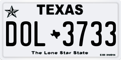 TX license plate DOL3733