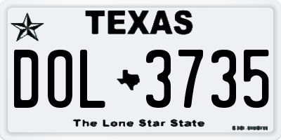 TX license plate DOL3735