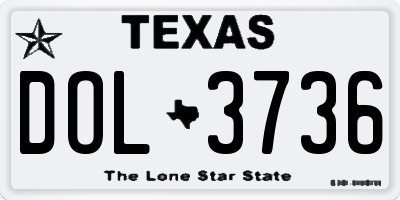 TX license plate DOL3736