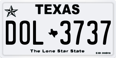 TX license plate DOL3737
