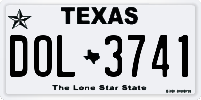 TX license plate DOL3741